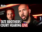 LIVE: View of Florida courthouse as Andrew and Tristan Tate appear at hearing following their arrest