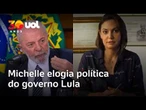 Michelle Bolsonaro elogia política do governo Lula após vídeo expondo Flávio: 'Sonho realizado'