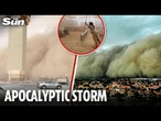 Massive rolling dust storm blankets Arizona causing travel chaos & turning day into night
