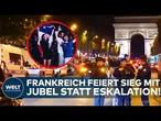 PARIS: Tausende feierten Frankreichs Triumph gegen Marokko! Befürchtete Krawalle blieben aus!