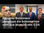 Atuação de Eduardo Bolsonaro nos EUA buscando sanções a Moraes preocupa ala do bolsonarismo