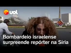 Ataque de Israel na Síria: repórter é surpreendida por explosão durante entrada ao vivo em Damasco