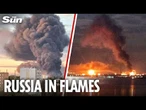 Raging fires light up sky as Ukrainian drone swarm blitzes key Russian oil refinery