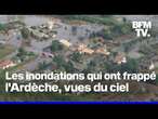 Les inondations qui ont frappé Limony, en Ardèche, vues du ciel depuis l'hélicoptère BFMTV