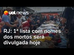 Rio de Janeiro: IML identifica 100 corpos e 1ª lista com nomes dos mortos será divulgada hoje