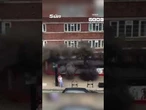 Moment shop ‘explodes’ yards away from mum holding her baby