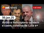 Avião e helicóptero caem nos EUA, Lula rebate Kassab e defende Haddad e+ notícias | UOL News ao vivo