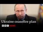 Putin casts doubt on Ukraine ceasefire plan with string of conditions | BBC News