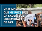 Veja o momento em que MC Poze deixa a cadeia sob festa de fãs após decisão da Justiça