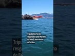Embarcação pega fogo no canal entre São Sebastião e Ilhabela, no litoral norte de São Paulo