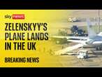 Volodymyr Zelenskyy's plane lands in UK ahead of major summit in London