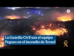 La Guardia Civil usa el equipo Pegaso en el incendio de Teruel