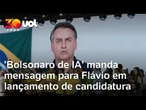 Convenção de Flávio usa vídeo em IA para mandar mensagem de Bolsonaro