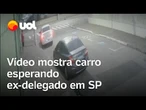 Vídeo mostra carro esperando e seguindo veículo de ex-delegado antes do crime em Praia Grande; veja