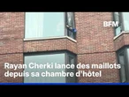 Mondial: Rayan Cherki lance des maillots de l'équipe de France depuis sa fenêtre
