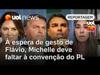 Michelle deve faltar à convenção do PL à espera de gesto de Flávio Bolsonaro | Letícia Casado