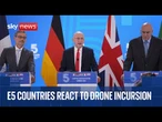 European defence ministers hold news conference following Russia's drone incursion