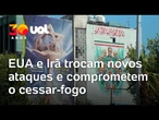 Conflito no Oriente Médio: Estados Unidos e Irã trocam ataques e comprometem o cessar-fogo