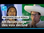 Présidentielle au Pérou : le candidat de gauche, Roberto Sánchez, propose un recomptage des votes