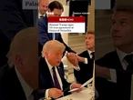 Moment Trump signs US-Iran agreement at Palace of Versailles #BBCNews