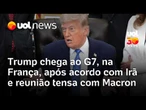 G7: Trump chega ao encontro após acordo com o Irã e reunião tensa com Macron