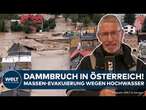 HOCHWASSER: Dammbruch-Drama! Evakuierung! Österreich versinkt in Wassermassen - neuer Regen kommt