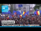 Roumanie : Manifestations pro-européennes après la victoire de l'extrême droite • FRANCE 24