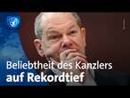 ARD-DeutschlandTrend: Zufriedenheit mit Kanzler Scholz auf Rekordtief