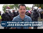 ERFURT: Eskalation in Innenstadt! Gewalt bei Protesten! Lage am AfD-Parteitag spitzt sich zu