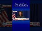 Kamala Harris takes questions from reporters in brief gaggle #shorts