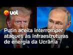 Putin aceita proposta de Trump de interromper ataques às infraestruturas de energia