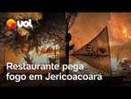 Restaurante pega fogo em Jericoacoara e comunidade ajuda a apagar