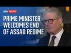 Prime Minister Sir Keir Starmer 'very pleased that Assad has fallen'