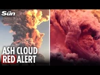 Moment huge Indonesian volcano erupts with 6-MILE high ash cloud triggering flight & tsunami alerts