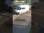 Lucky escape as train slices van on level crossing