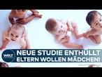 EUROPA: Studie enthüllt - Geschlechterfrage beim Kinderwunsch - Eltern wollen häufiger ein Mädchen!
