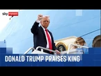 President boasts about UK trip and praises King as he leaves for London