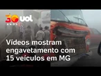 Acidente em Betim: Vídeos mostram destruição em engavetamento com 15 veículos na BR-262 em MG