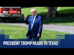 President Trump departs the White House as he heads to flood-hit Texas