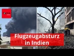 Video zeigt gewaltige Rauchsäule nach Flugzeugabsturz in Indien