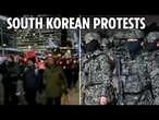 LIVE: Protesters in South Korea hold vigil and march against President Yoon