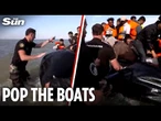 French cops SLASH small boat & drag it to shore as conveniently placed BBC crew film scene