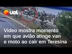 Avião cai em Teresina: Vídeo mostra momento em que aeronave atinge van e moto e cai no Piauí