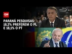 Paraná Pesquisas: número de simpatizantes do PL e do PT tem empate técnico | BASTIDORES CNN