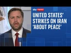 United States says strikes about peace as Iran says no to diplomacy