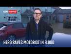 Local hero speaks about saving motorist caught in Leicestershire flood