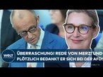 DEUTSCHLAND: Überraschung! Rede von Kanzler Merz! Und plötzlich bedankt er sich bei der AfD-Fraktion