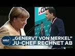 DEUTSCHLAND: Merkel-Kritik - JU-Chef Winkel wirft Altkanzlerin mangelnde Selbstkritik vor!