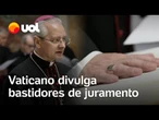 Vaticano divulga bastidores de juramento de funcionários antes do conclave; veja vídeo