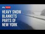 Watch US weather live: Drivers face treacherous conditions as snowfall blankets parts of New York